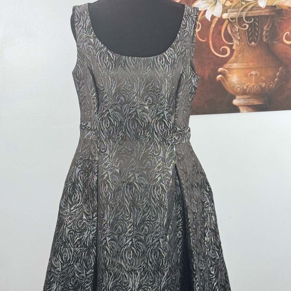 Evan Picone  Elegant Black and Silver Women's Dress size 8